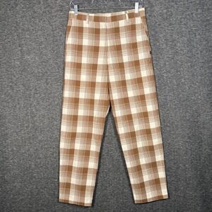 Ottod'Ame Plaid Trousers Womens IT 40 US 4 Brown Check Tailored Pants